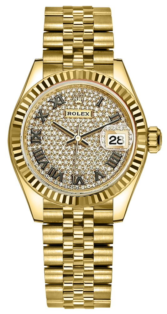 Lady-Datejust 28 Diamond Pave Dial Women's Watch 279178-0032