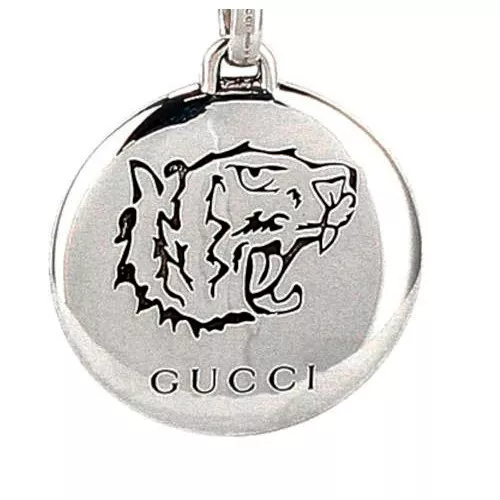 Necklace BLIND FOR LOVE Tiger Head Motif Pendant Adjustable Chain Silver