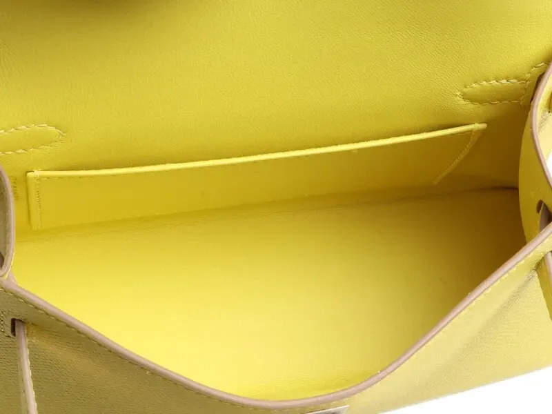 Herthtmes Lime Epsom Mini Kelly 20 II Palladium Hardware