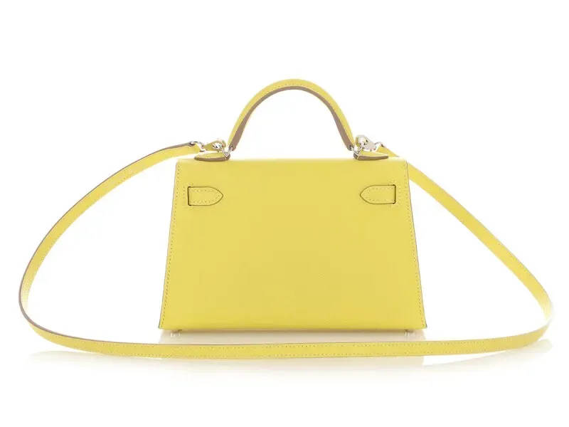 Herthtmes Lime Epsom Mini Kelly 20 II Palladium Hardware