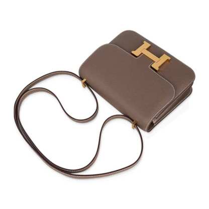 Constance Mini 18 Bag Etoupe Gold Hardware Epsom Leather