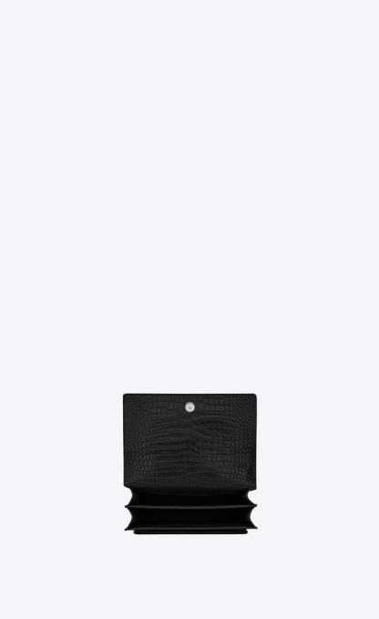 SUNSET MEDIUM IN CROCODILE-EMBOSSED LEATHER