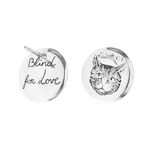 Blind For Love Sterling Silver Round Earrings