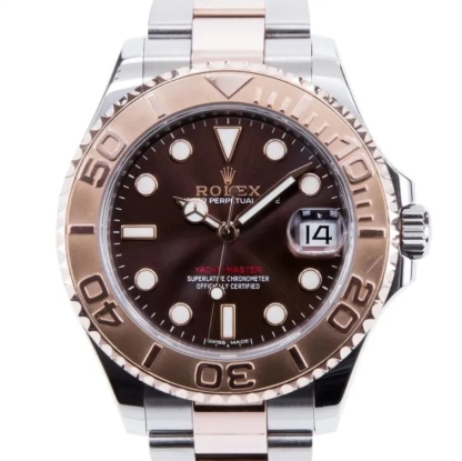 Yacht-Master 37 Steel and Everose Gold Rolesor Yacht-Master 37 Watch - Black Dial - Oyster Bracelet 268621