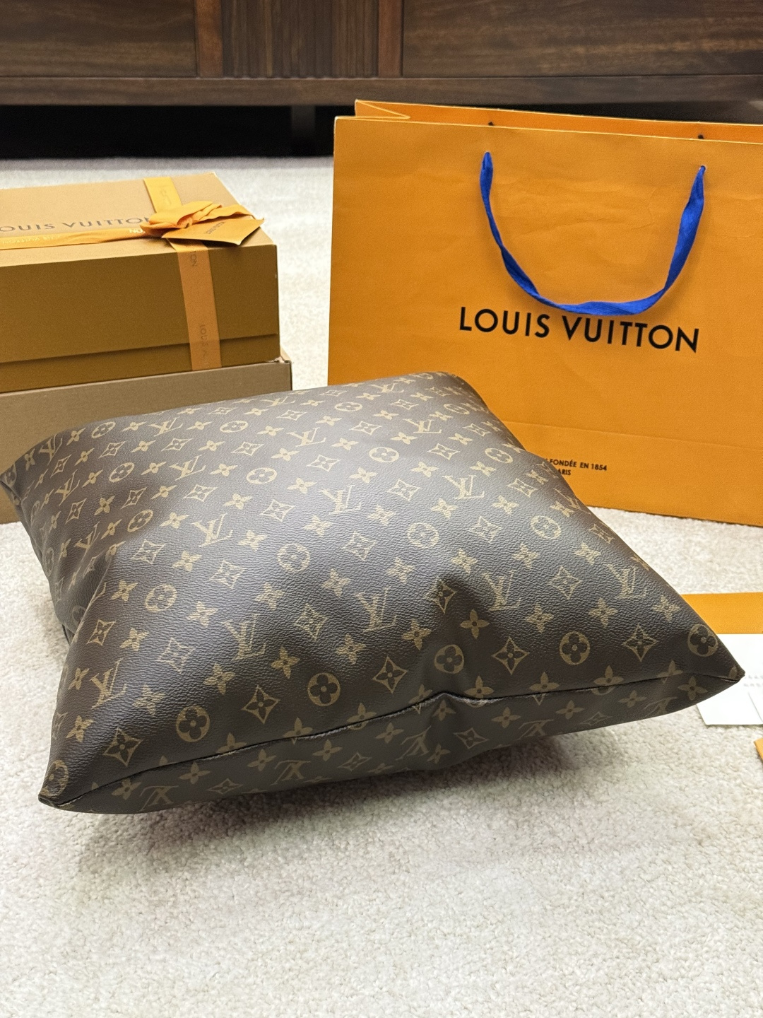 LV Monogram Throw Pillow / Cushion
