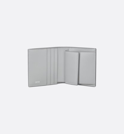 Compact Vertical Wallet Gray CD Diamond Canvas