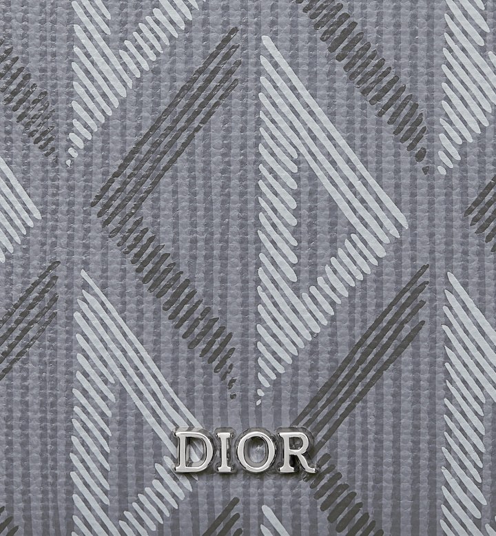 Compact Vertical Wallet Gray CD Diamond Canvas