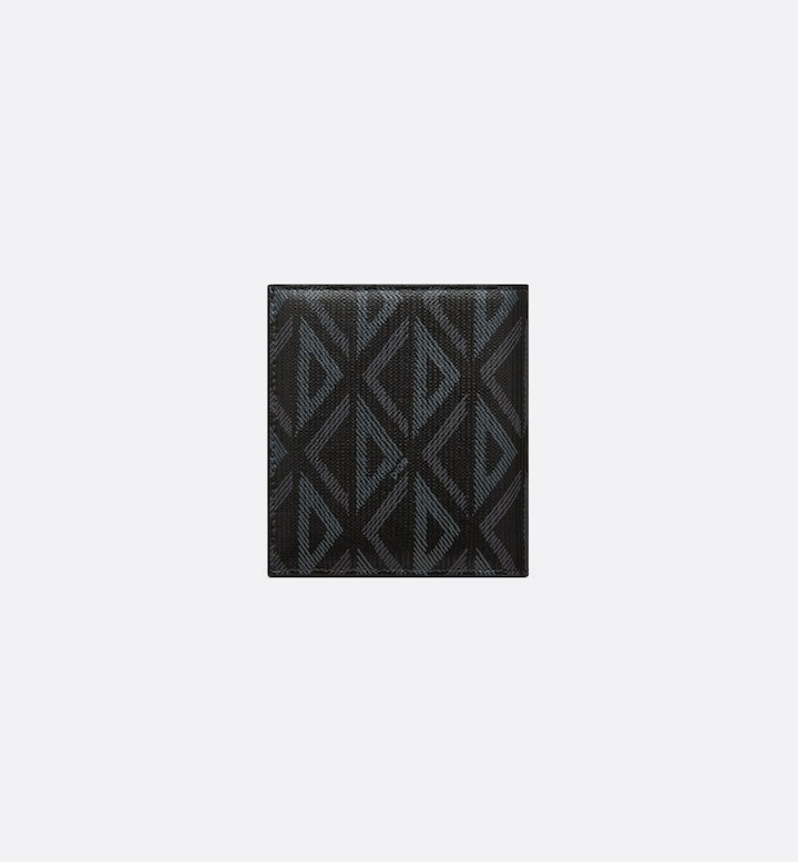 Vertical Bifold Wallet  Black CD Diamond Canvas