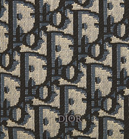 Vertical Long Zipped Wallet Beige and Black Oblique Jacquard