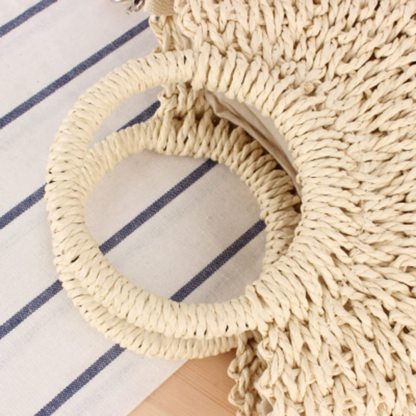 Handmade Woven Shoulder Bag Women Weaving Crossbody Bag Fashion Semicircle Holiday Beach Bags Tote