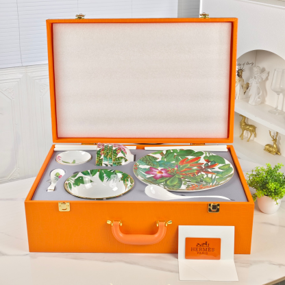 New Arrival 🔥 Herthtmès — Exquisite & High-End: "Rainforest" 22-Piece Dinnerware Set