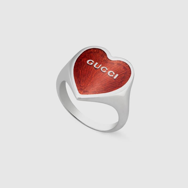 HEART ENAMEL RING