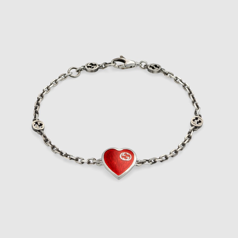 HEART BRACELET WITH INTERLOCKING G
