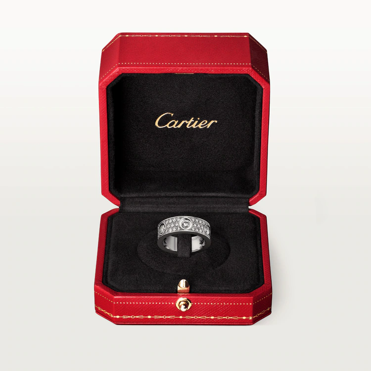 LOVE RING, DIAMOND-PAVED