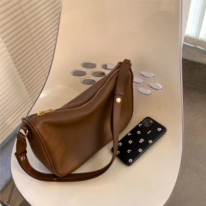 Messenger bag women's fashion solid color Korean style trendy all-match balck shoulder commuter bag