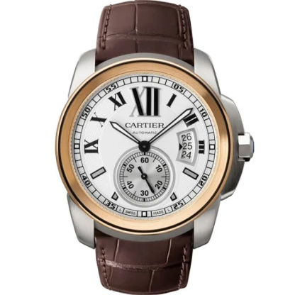 CALIBRE DE CARTIER ROSE GOLD AND STAINLESS STEEL AUTOMATIC