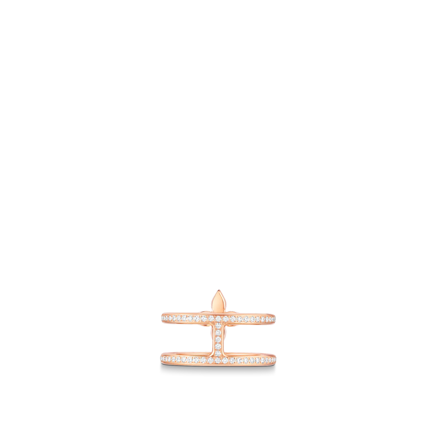 Idylle Blossom Two-Row Ring, Pink Gold And Diamonds