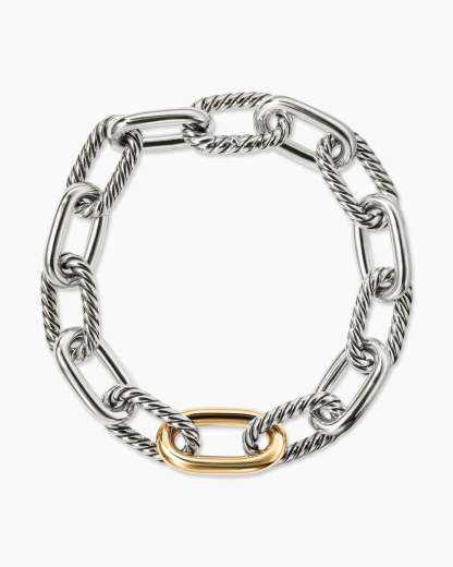DY Madison庐 Chain Bracelet Sterling Silver with 18K Yellow Gold, 11mm