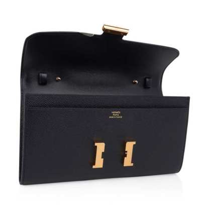 Constance Long To Go Wallet Black Epsom Gold Hardware