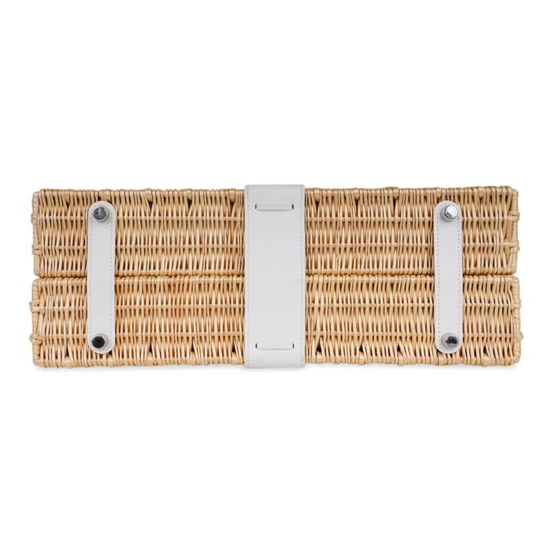 Kelly 35 Picnic Bag White Swift Leather / Osier (Wicker) Limited Edition