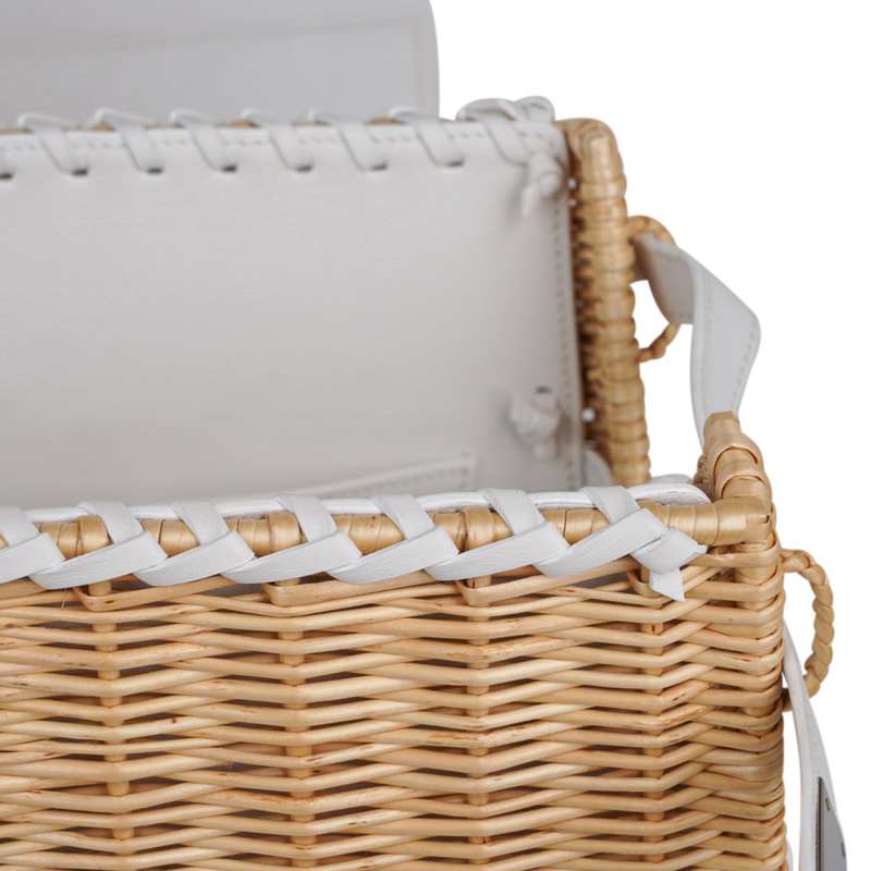 Kelly 35 Picnic Bag White Swift Leather / Osier (Wicker) Limited Edition