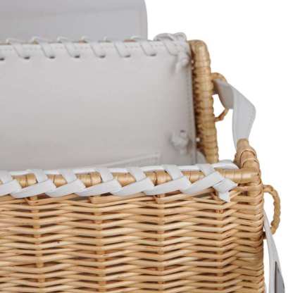 Kelly 35 Picnic Bag White Swift Leather / Osier (Wicker) Limited Edition