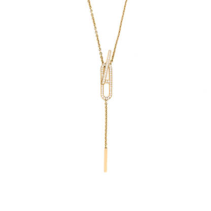 EVER CHAINE D’ANCRE LARIAT NECKLACE GOLD WITH DIAMONDS