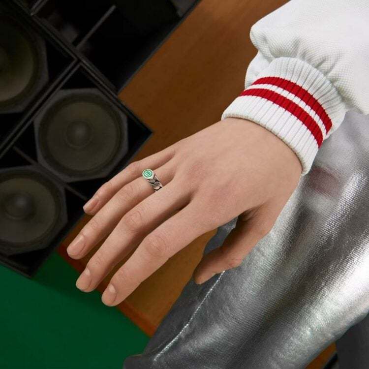 INTERLOCKING G ENAMEL RING