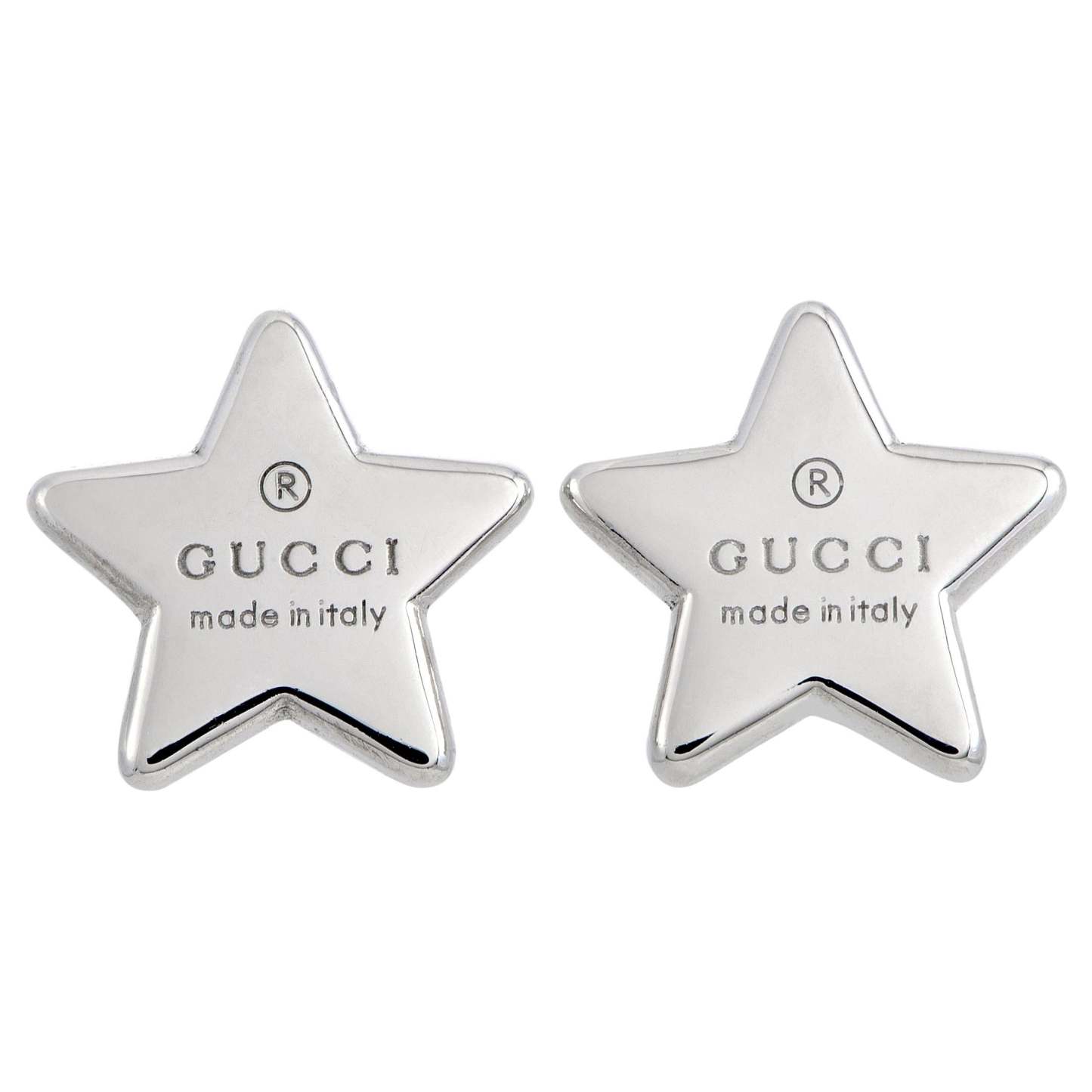 Trademark Rhodium-Plated Silver Star Stud Earrings