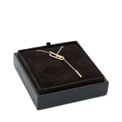 EVER CHAINE D’ANCRE LARIAT NECKLACE GOLD WITH DIAMONDS