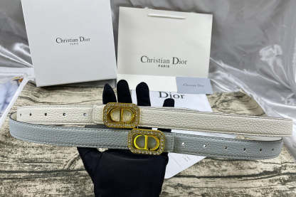 6 Colors luxury rhinestone lychee pattern double-sided belt