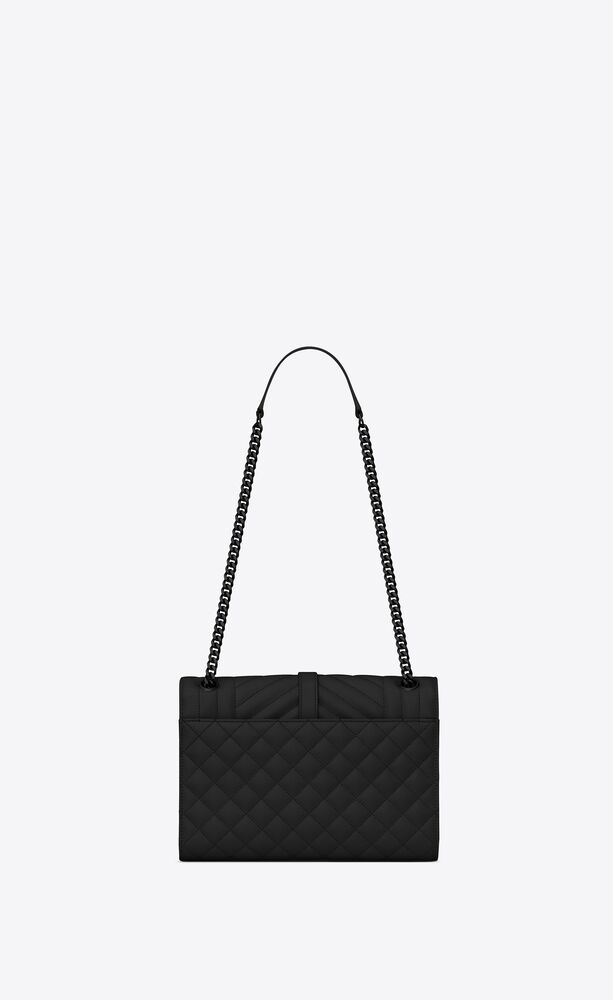 ENVELOPE MEDIUM IN QUILTED GRAIN DE POUDRE EMBOSSED LEATHER