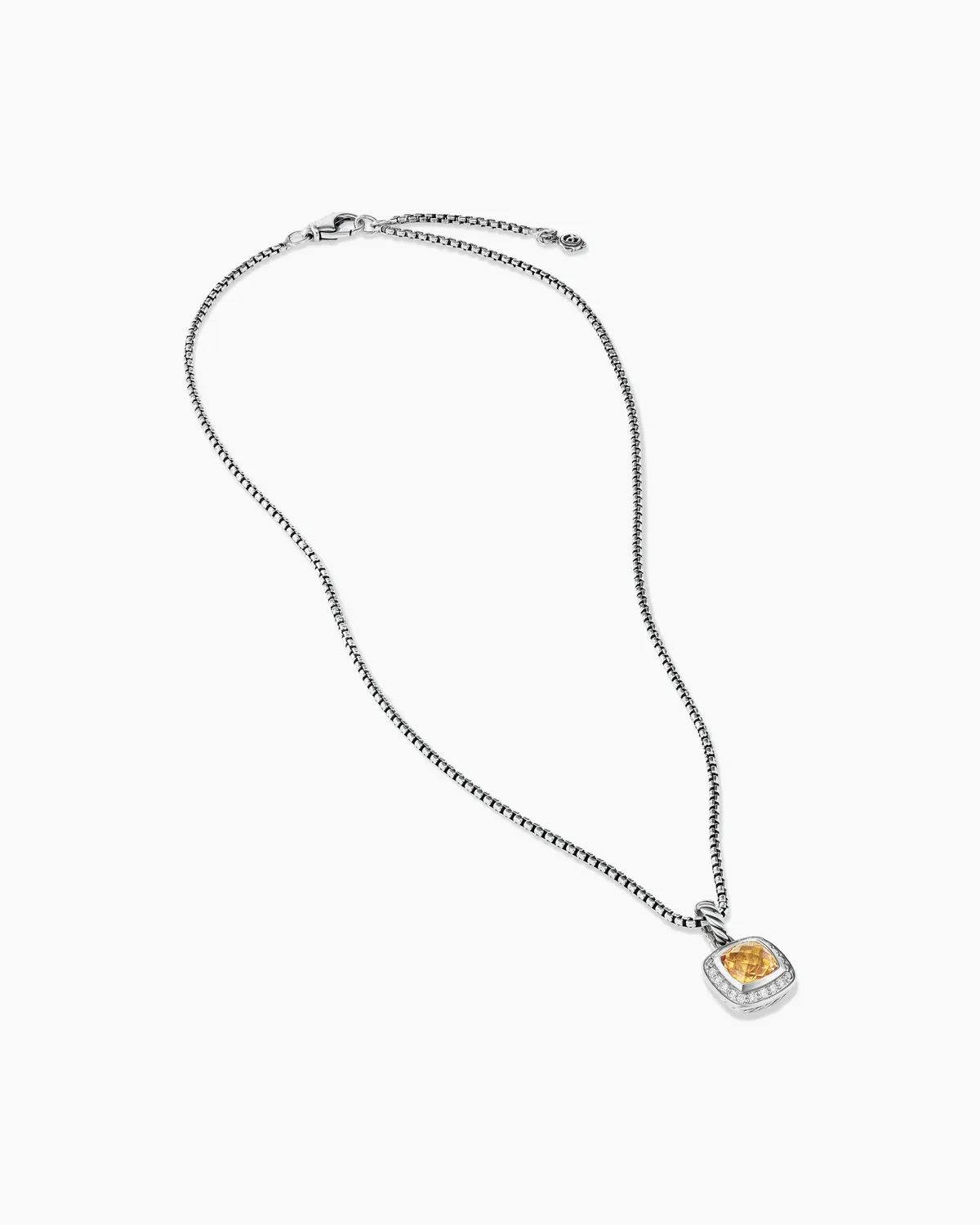 Petite Albion庐 Pendant Necklace Sterling Silver with Citrine and Diamonds, 7mm