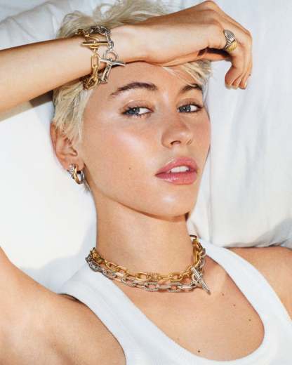 DY Madison庐 Chain Necklace Sterling Silver with 18K Yellow Gold, 11mm