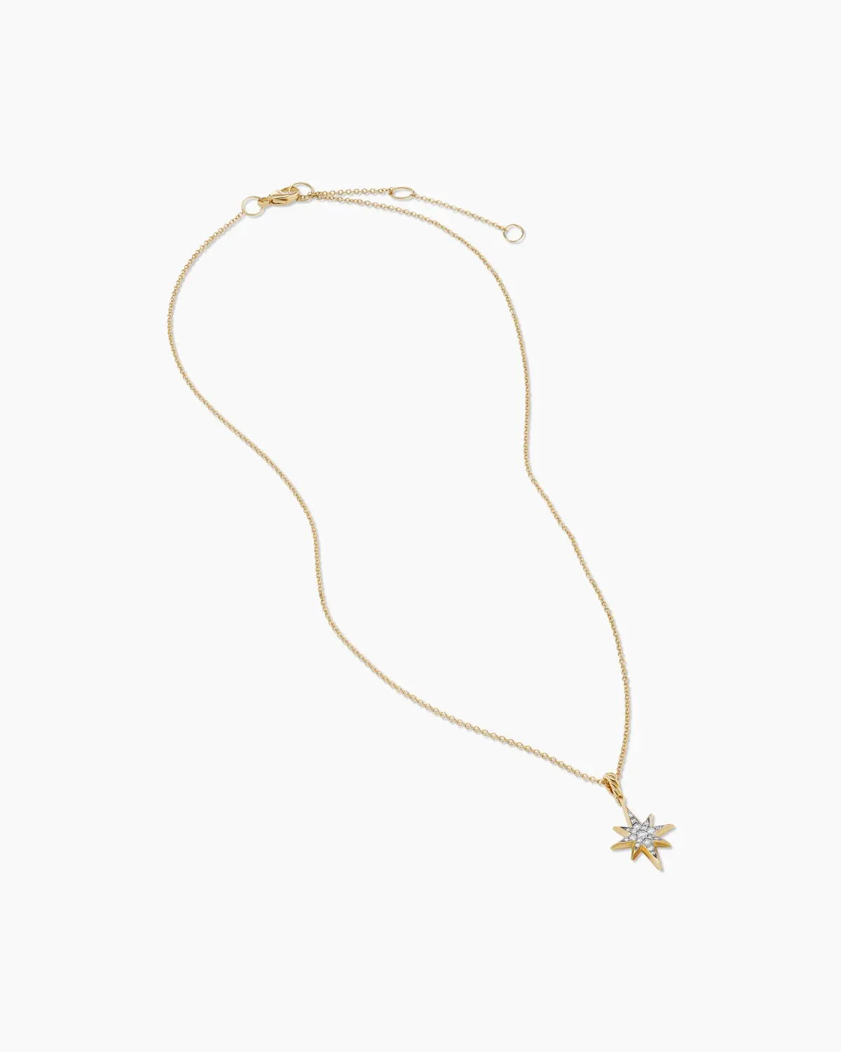 Cable Collectibles庐 North Star Necklace 18K Yellow Gold with Pav茅 Diamonds, 21.6mm