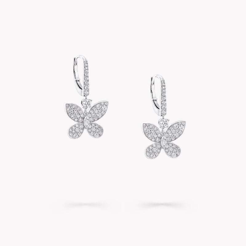Pavé Butterfly Mini Diamond Drop Earrings