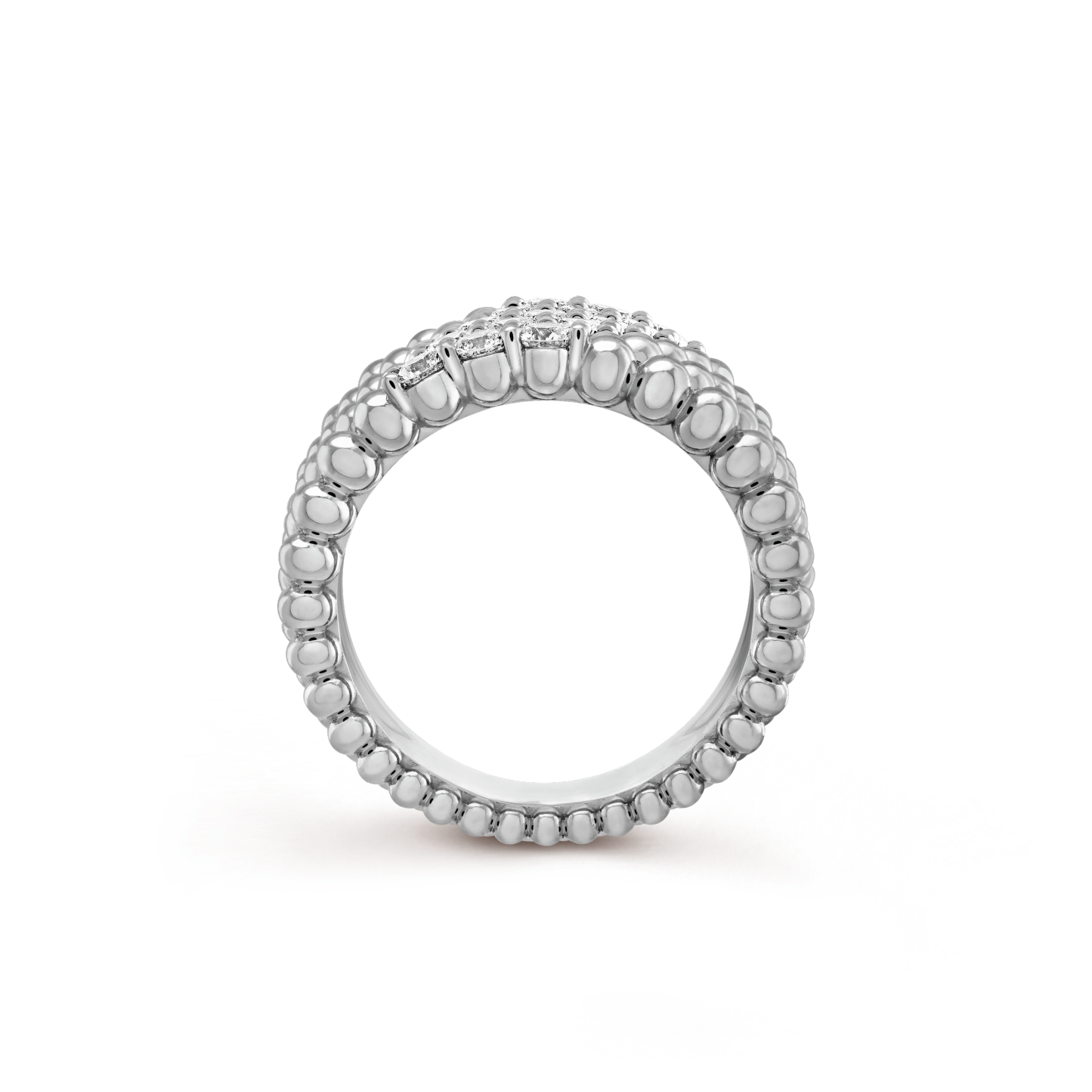 Perlée diamonds ring, 5 rows