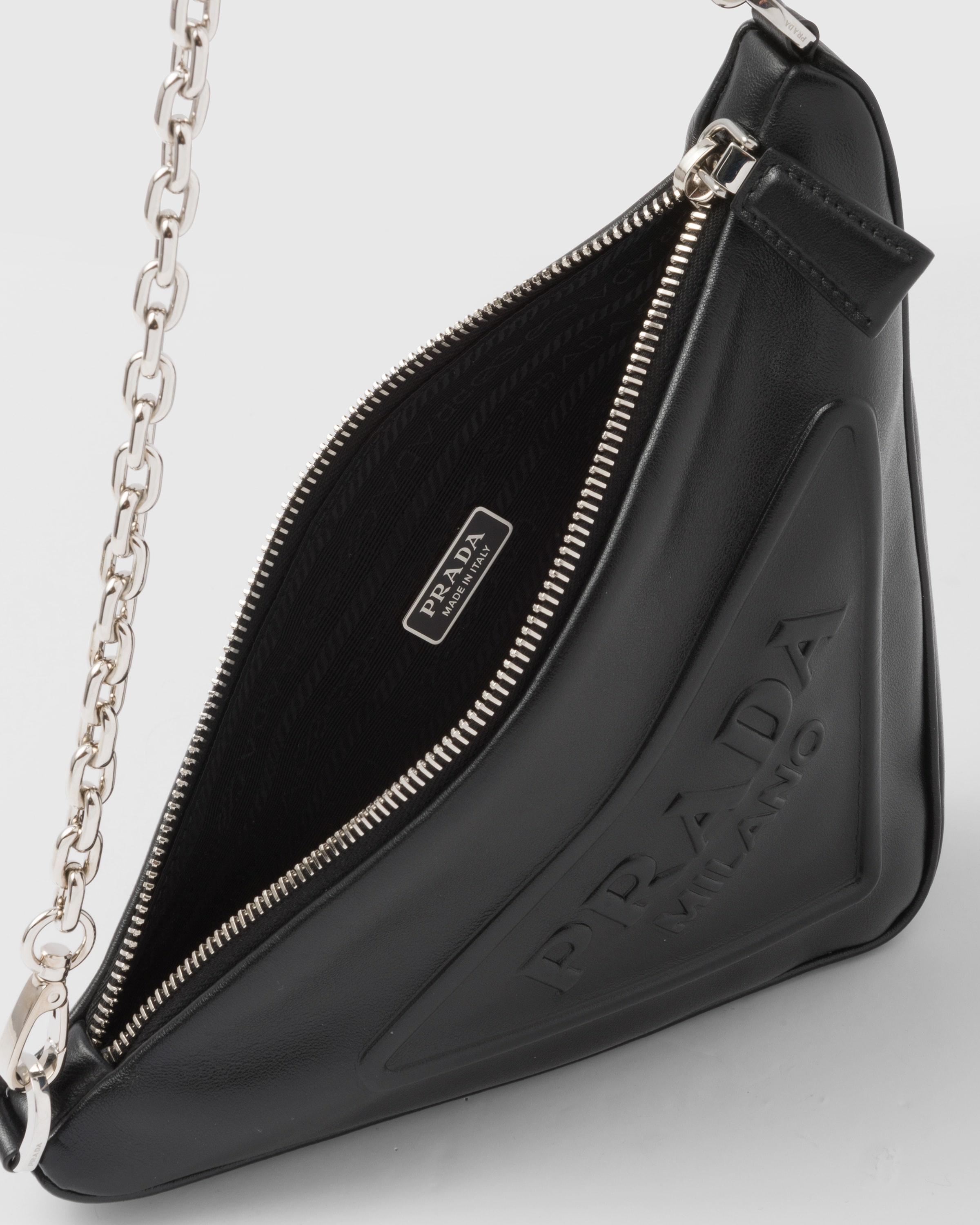 Triangle leather mini-bag