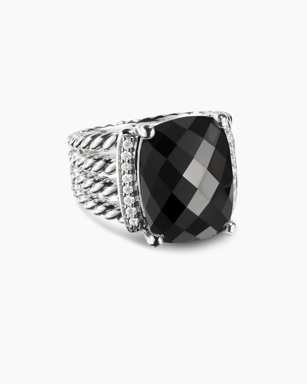 Wheaton庐 Ring Sterling Silver with Black Onyx and Diamonds, 16mm