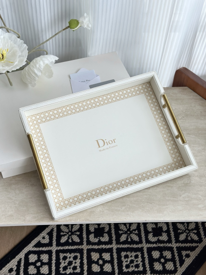Dithtor Rectangular Leather and Metal Tray