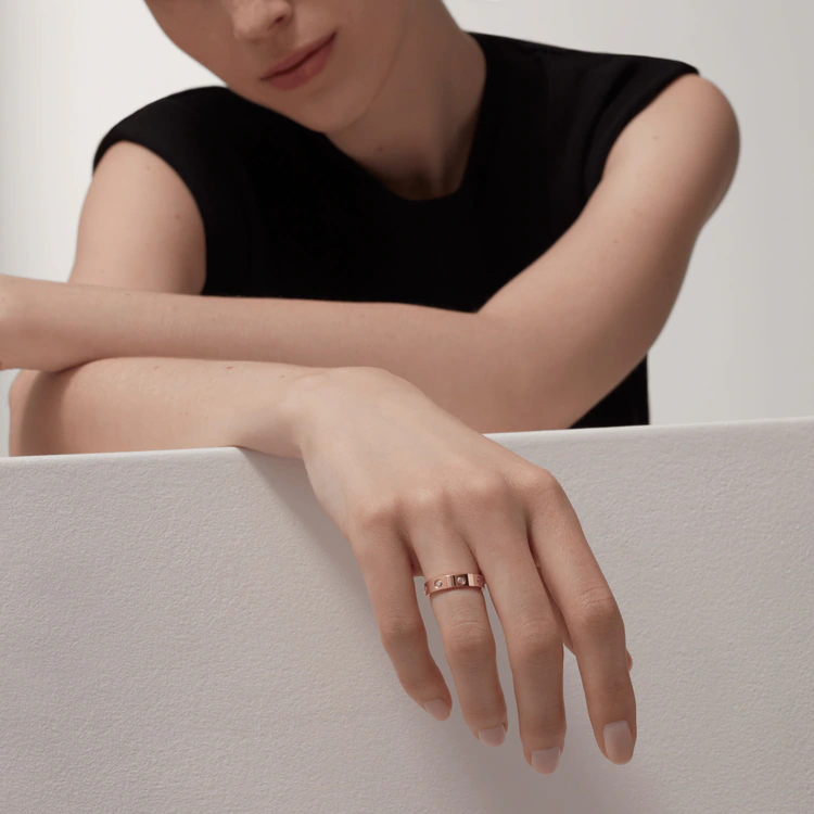 LOVE WEDDING BAND, 8 DIAMONDS