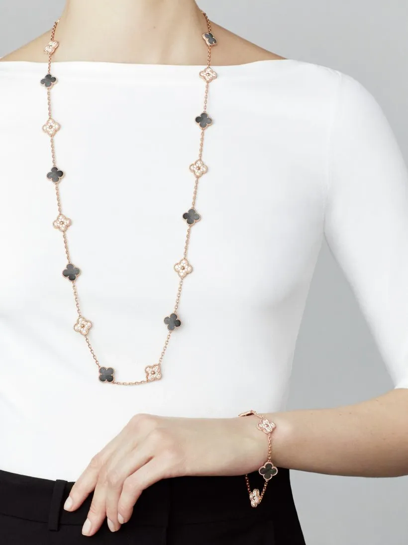Vintage Alhambra long necklace, 20 motifs