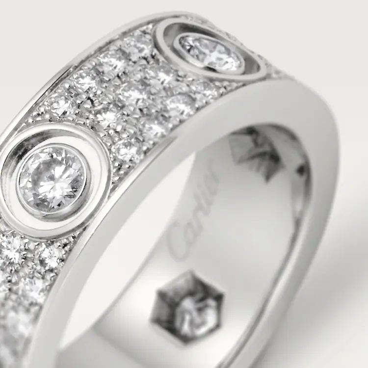 LOVE RING, DIAMOND-PAVED