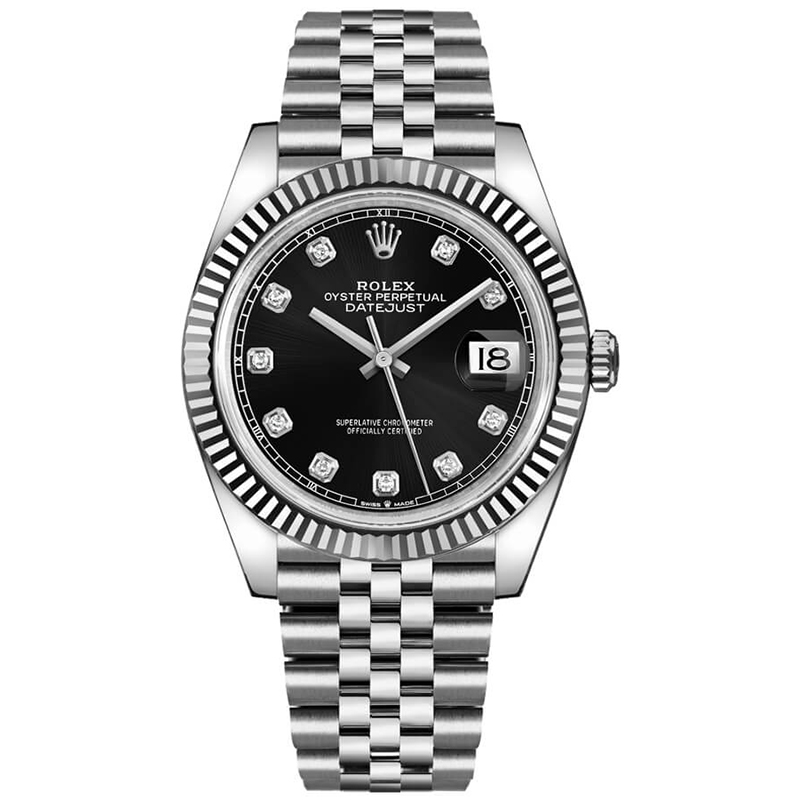 Datejust 41 Black Diamond Men's Watch 126334-0012