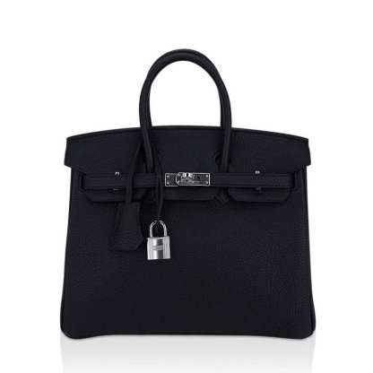 Birkin 25 Bag Black Togo Leather with Palladium Hardware