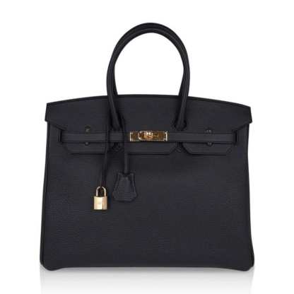 Limited Edition Birkin 35 Bag Plomb (Off Black) Togo Leather with Gold Hardware