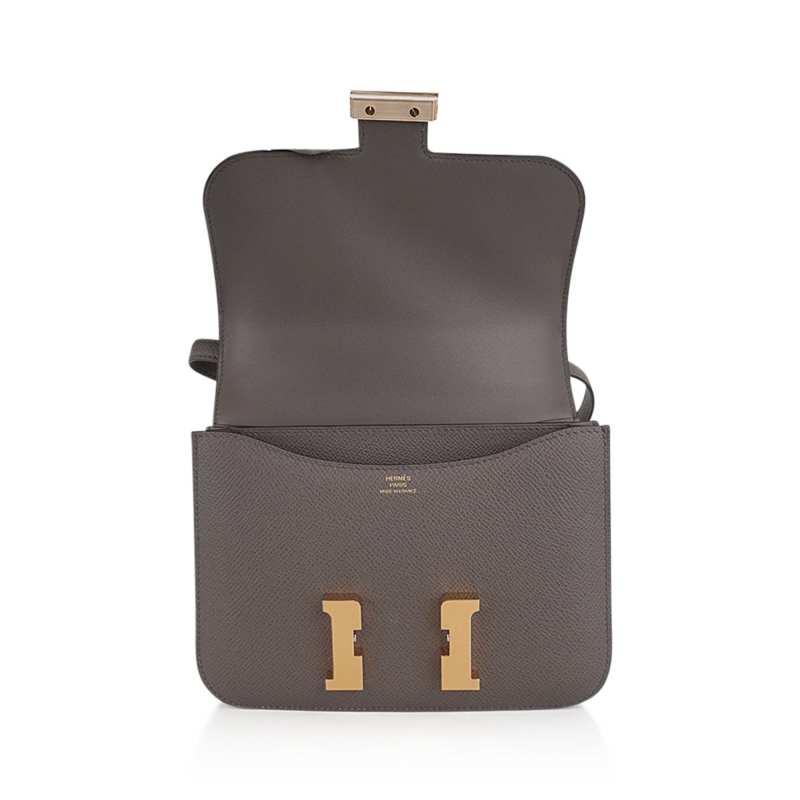 Mini Constance 18 Bag Etain Epsom Leather with Gold Hardware