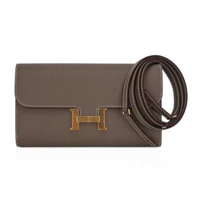 Constance Long To Go Wallet Etoupe Epsom with Gold Hardware