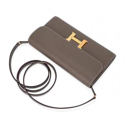 Constance Long To Go Wallet Etoupe Epsom with Gold Hardware