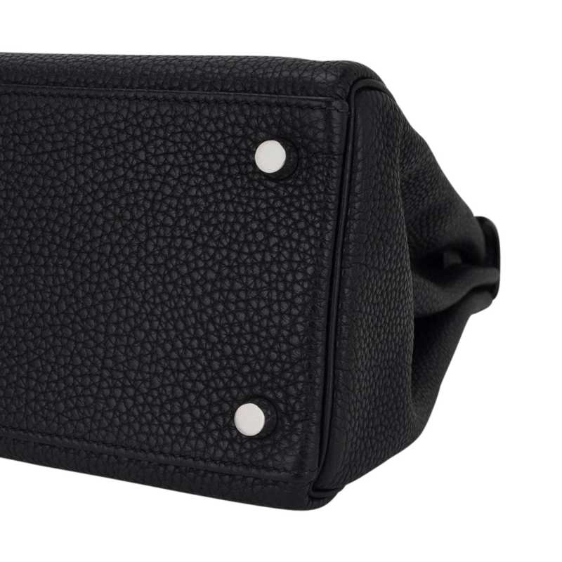 Kelly 32 Retourne Bag Black Togo Leather with Palladium Hardware